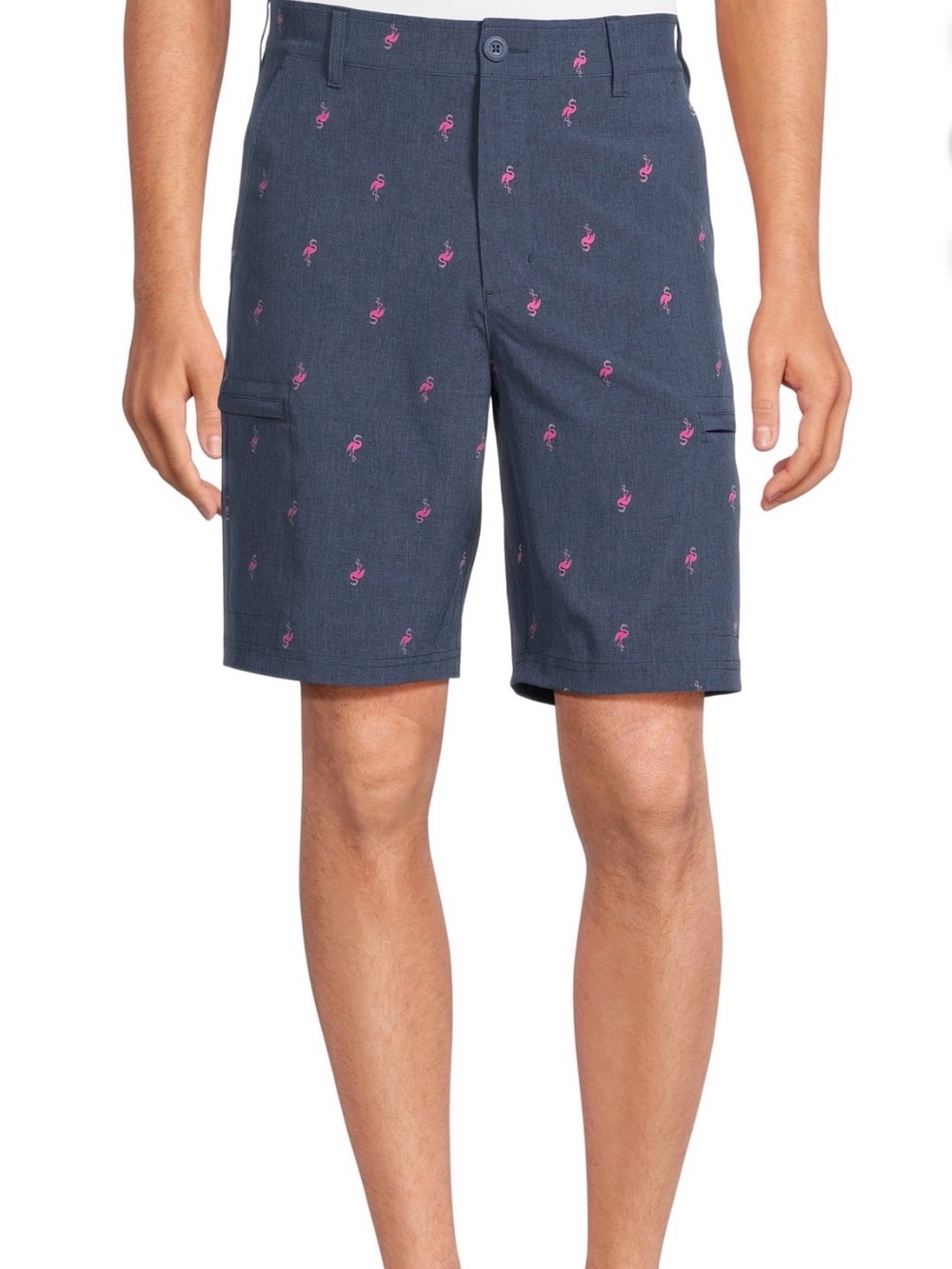 NWT Birdie Bound Men’s Cargo Short Blue Heather 9” Flat Front Golf Shorts